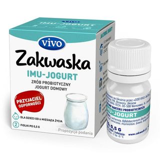 Jogurt domowy IMU żywe kultury bakterii opakowanie 2 x 0,5g ZAKWASKI VIVO