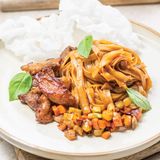 Beef wok with vegetable,Kimchi sauce and soy beans