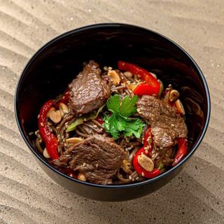 Soba with beef 