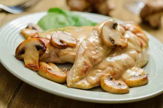 Plat Escalope Sauce Aux Champignon