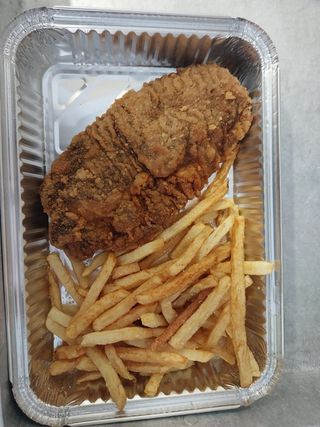 Cachopo de jamon con patatas