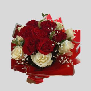 Bouquet 7 Rouges et 8 Blanches
