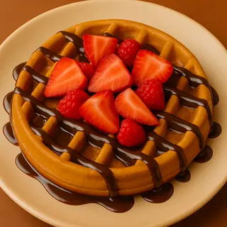 Gofre con chocolate y fresas