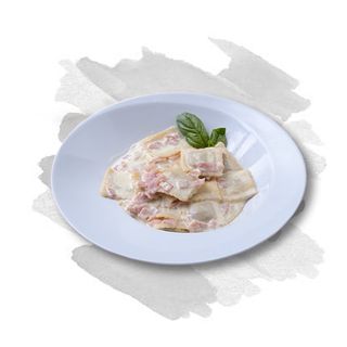 Ravioli nata y jamón 