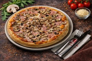 Pizza prosciuto cotto e funghi Grande