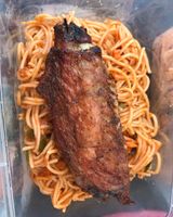 Stir Fry Spaghetti and Grilled Turkey