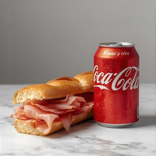 Oferta de bebida con bocadillo de jamón ibérico