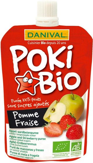 POKI - PRZECIER JABŁKOWO-TRUSKAWKOWY 100% OWOCÓW BEZ DODATKU CUKRÓW BIO 90 g - DANIVAL