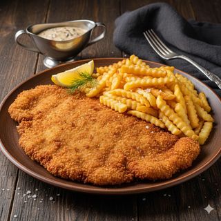 Kotlet schabowy z frytkami 600g