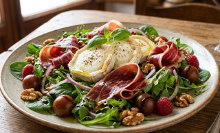 Ensalada De Queso De Cabra Y Jamón De Bellota