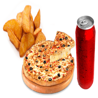 Menú for one (3 ingredientes), patatas gajo y bebida