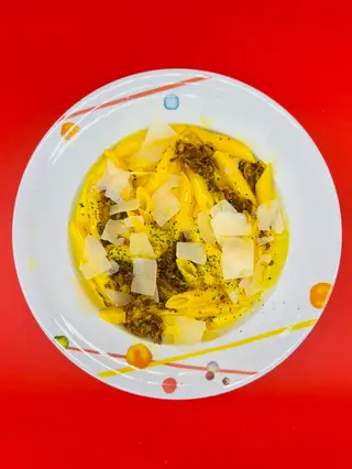 Penne speck e zafferano
