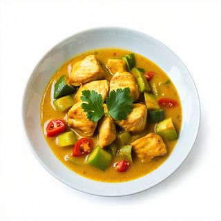 50. Pollo Con Verduras Y Curry Amarillo Casera