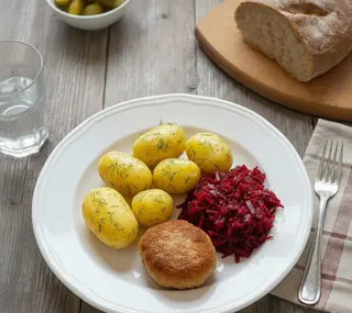 Mielony ziemniaki buraczki zasmażane