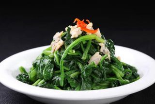 Грибы со шпинатом