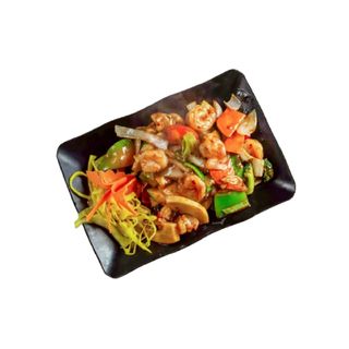 Gambas Con Bambú Y Setas