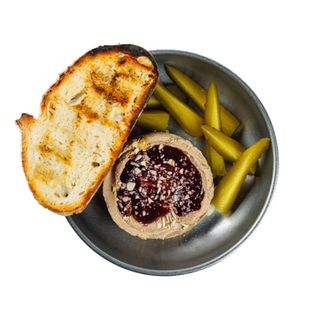 Паштет з курячої печінки, ягідним соусом і солоним огірком (230г.)