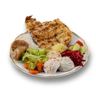 Пилешко филе с две гарнитури (400г)