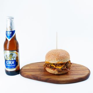 Combo drpana prasetina i Lav pivo