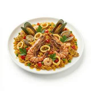 Paella cu fructe de mare