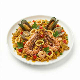 Paella cu fructe de mare
