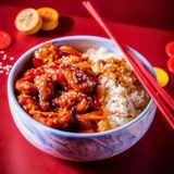 Tazón De Arroz Con Pollo Y Miel