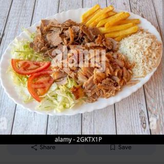 Riso bianco con kebab