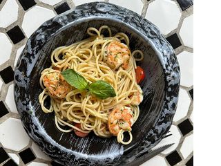 Паста "Лосось-креветки"