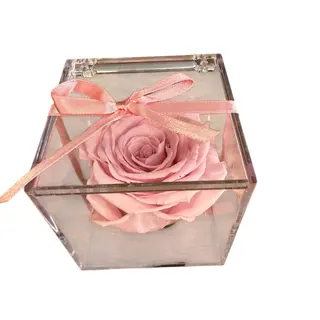 Rosa cajita metacrilato preservada rosa