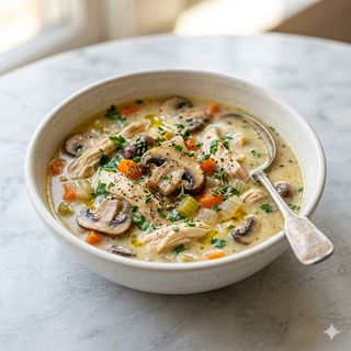 Sopa De Pollo Con Champiñón
