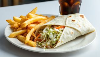 Tortilla z surówką 35cm, frytki, Cola 200ml