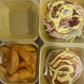 Menú Hamburguesa De Pollo o ternera