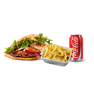 MENU KEBAB TERNERA CON BEBIDA Y PATATAS