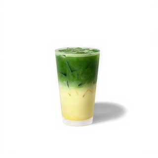 ICED CARAMELISED BANANA FLAVOUR MATCHA LATTE