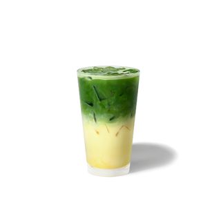 ICED CARAMELISED BANANA FLAVOUR MATCHA LATTE