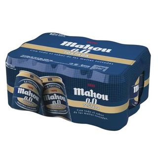 Cerveza Mahou 0,0 sin Alcohol Tostada Pack de 12 Latas de 33 Cl.