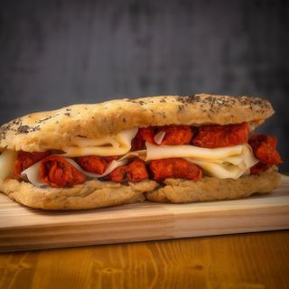 Focaccia de sobrasada y queso provola