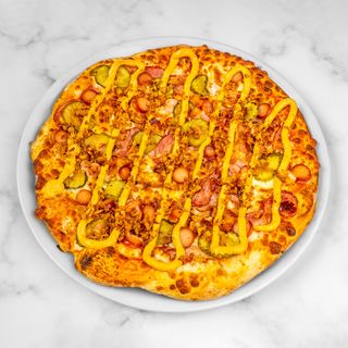 Pizza Hot-dog fried onions: 25 cm