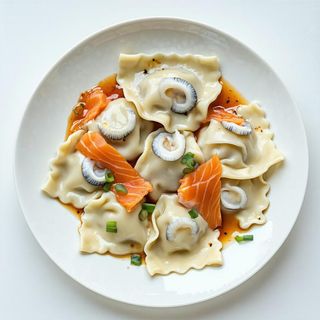 Ravioli di calamaro al vapore 墨鱼饺