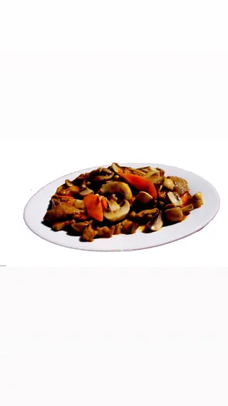 136. Свинско с гъби печурки 700г