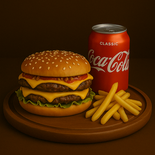 BIG Бургер та фрі з Кока-Колою