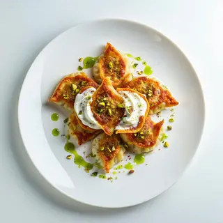 Gnocchetti di pizza fritta con crema al pistacchio