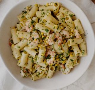Rigatoni Aux Épinards Et Crevettes