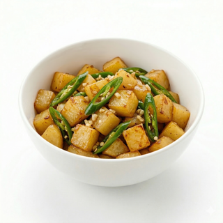 Cartofi cu ardei iute verde