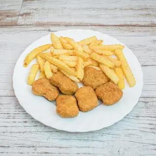 6 nuggets de pollo + patatas