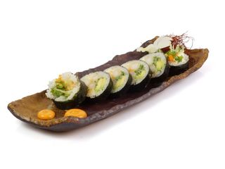 Z pieczonymi krewetkami 