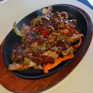 Fajita de solomillo de ternera con salsa BBQ  
