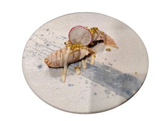 84-Black salmone flambe