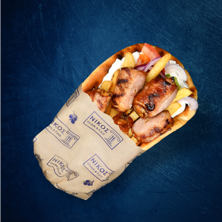 Pita cu souvlaki pui bacon