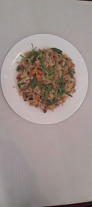 Arroz chao chao com frutos do mar